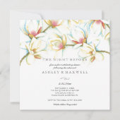 Invitations de répétition aquarelle Magnolia blanc (Devant)