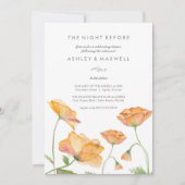 Invitations de répétition Aquarelle Orange Fleurs (Devant)