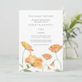 Invitations de répétition Aquarelle Orange Fleurs (Debout devant)