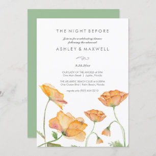 Invitations de répétition Aquarelle Orange Fleurs