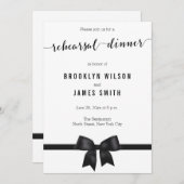Invitations de répétition de Mariage noir et blanc (Devant / Derrière)