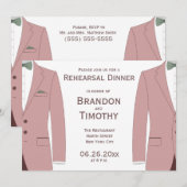 Invitations De Répétition Mariages Gay Rose Et Sag (Devant / Derrière)