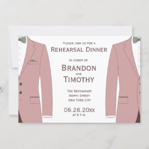 Invitations De Répétition Mariages Gay Rose Et Sag
