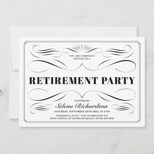 Invitations de retrait - défilement de couleurs pe (Devant)