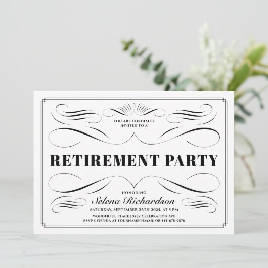 Invitations de retrait - défilement de couleurs pe (Debout devant)