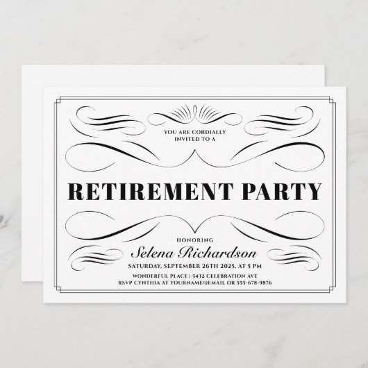 Invitations de retrait - défilement de couleurs pe (Devant / Derrière)