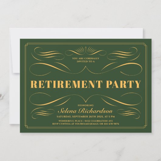 Invitations de retraite - couleur faite sur (Devant)