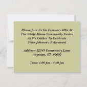 Invitations de retraite de botte de travail (Dos)