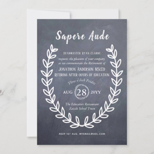 Invitations de retraite de l'enseignant Professeur (Devant)