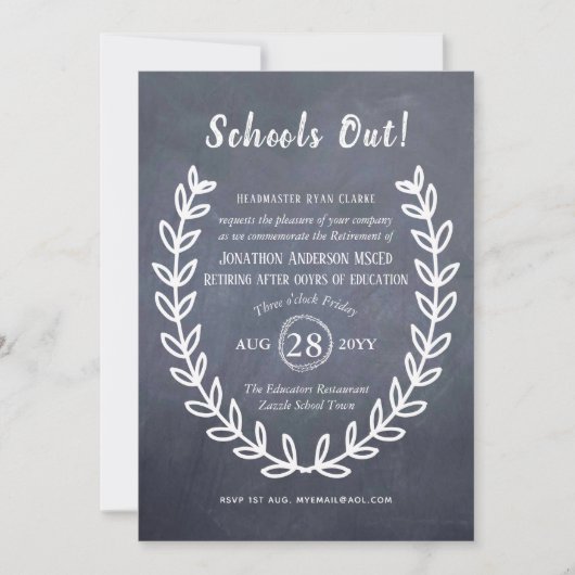 Invitations de retraite de l'enseignant Professeur (Devant)