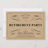 Invitations de retraite - Défilement Vintage (Devant)