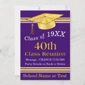 Invitations de réunion de 40e classe, violet, TOUT (Devant)