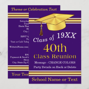 Invitations de réunion de 40e classe, violet, TOUT