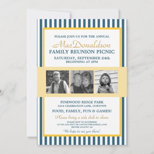 Invitations de réunion de famille modèle photo (Devant)