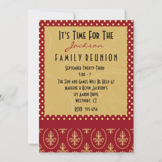Invitations de réunion familiale (Devant)