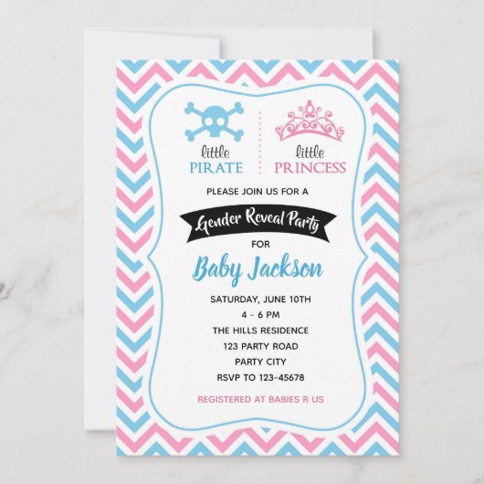 Invitations de révélation de genre (princesse ou p (Devant)