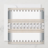 Invitations de robe de fête Gold et blanc Quincean (Dos)