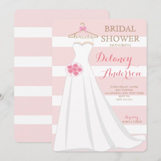 Invitations de robe de mariage de Fête de la (Devant / Derrière)