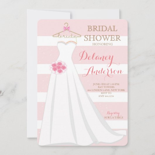 Invitations de robe de mariage de Fête de la (Devant)