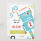 Invitations de Robot Birthday Party (Devant)