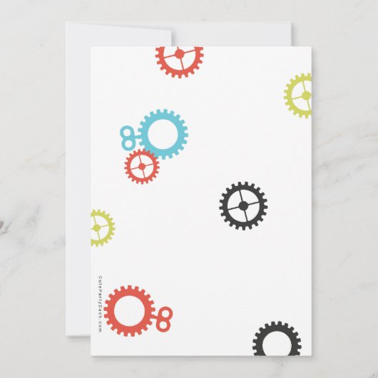 Invitations de Robot Birthday Party (Dos)