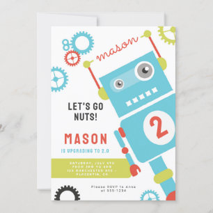Invitations de Robot Birthday Party