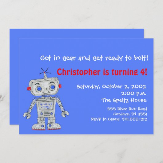 Invitations de robots (Devant / Derrière)