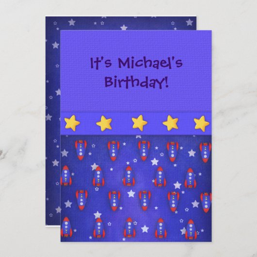 Invitations de Rocket Ships (Devant / Derrière)