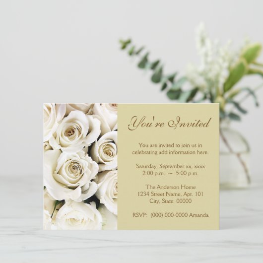 Invitations de Roses blanches (Debout devant)