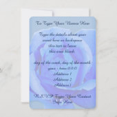Invitations de roses Cartes RSVP Rose bleu personn (Dos)