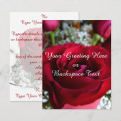 Invitations de roses Cartes RSVP Roses personnalis (Devant / Derrière)