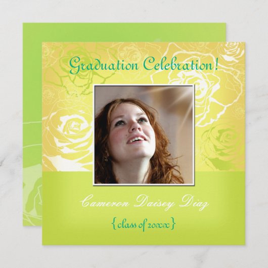 Invitations de Roses de citron vert (Devant / Derrière)