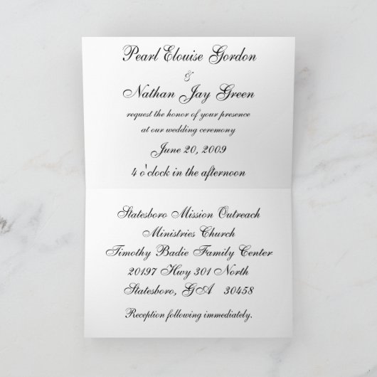 Invitations de Roses Mariages (Intérieur)