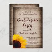 Invitations de Rustic Wood Sunflower (Devant / Derrière)