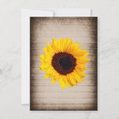 Invitations de Rustic Wood Sunflower (Dos)