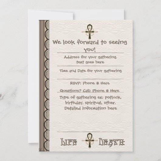 Invitations de sable d'Ankh (Dos)