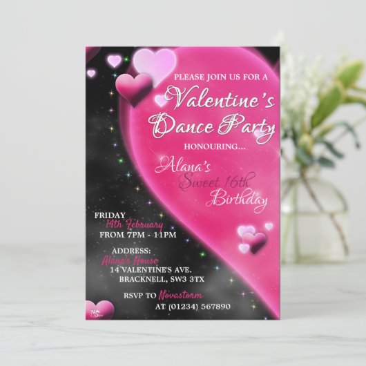 Invitations de Saint-Valentin à la fête de la dans (Debout devant)
