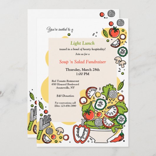 Invitations de salade Bowl (Devant / Derrière)