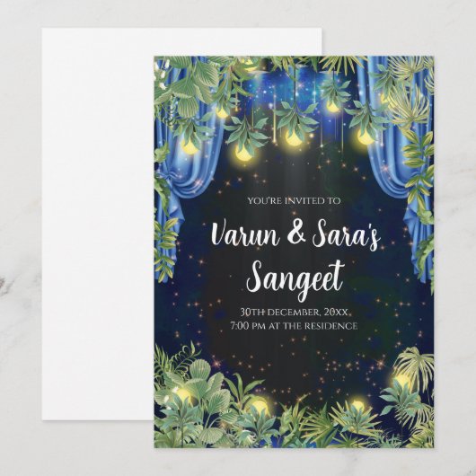Invitations de sangeet invitations de sangeet numé (Devant / Derrière)