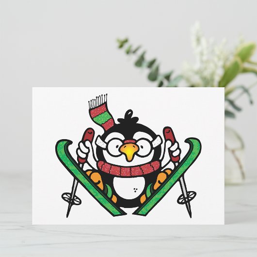 Invitations de saut de ski de Penguin