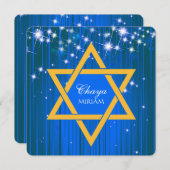 Invitations de scintillement de bat mitzvah (Devant / Derrière)