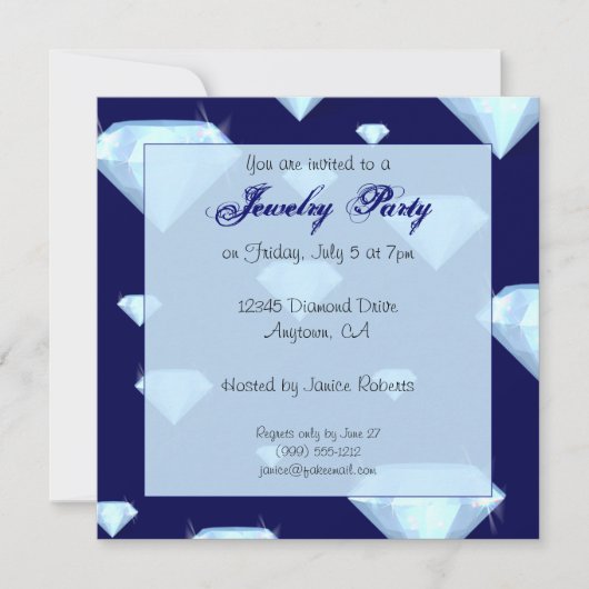 Invitations de scintillement de partie de bijoux (Devant)