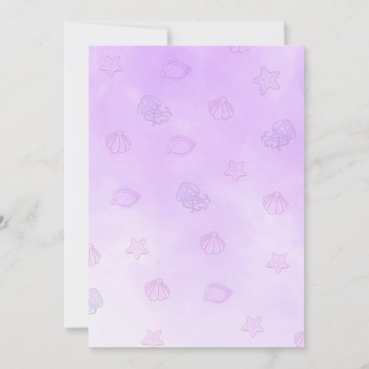 Invitations de sirène de la queue bleue violet noi (Dos)