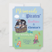 Invitations de sirène et de pirates (Devant)
