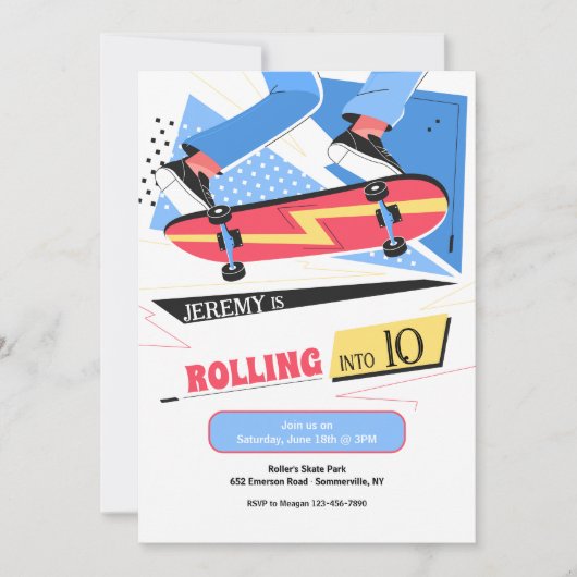Invitations de skateboard (Devant)