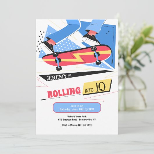 Invitations de skateboard (Debout devant)