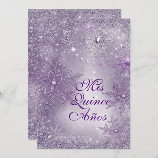 Invitations de Snowflake Winter Wonderland (Devant / Derrière)