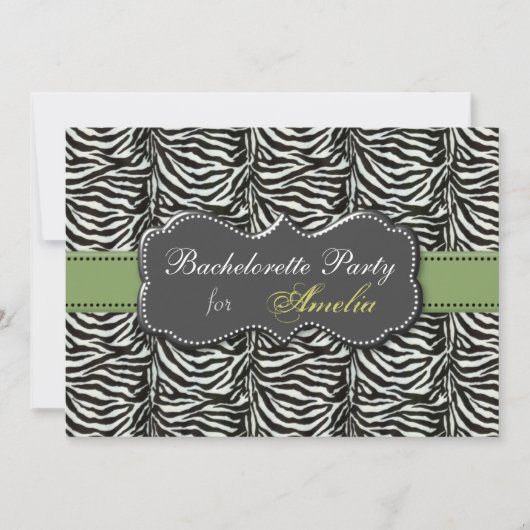 Invitations de soirée Bachelorette verte tendance (Devant)