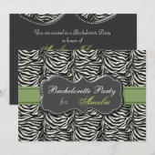 Invitations de soirée Bachelorette verte tendance (Devant / Derrière)