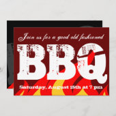 Invitations de soirée BBQ | modèle invitation pers (Devant / Derrière)